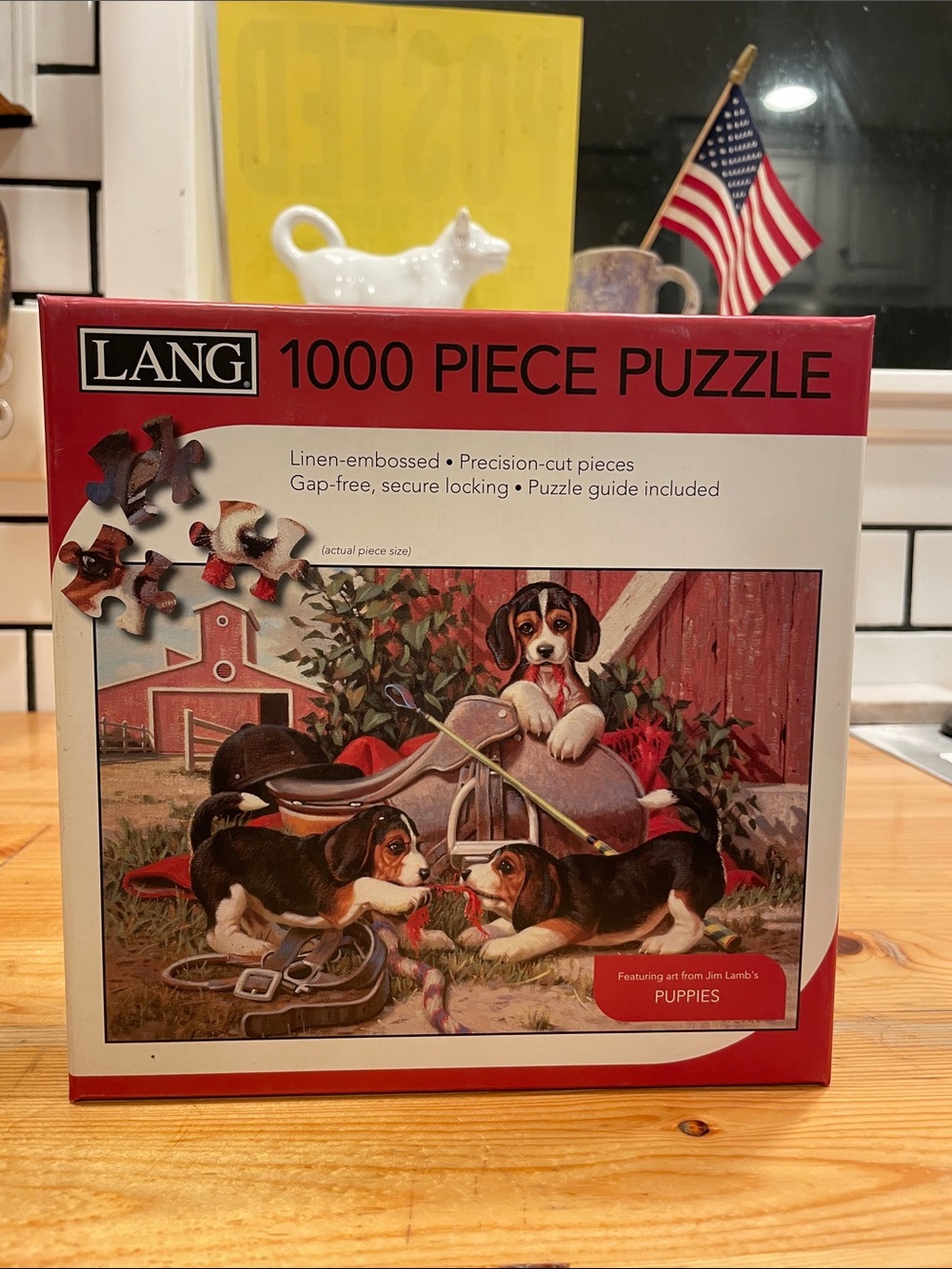 LANG 1000-Piece Puppies Jigsaw Puzzle - Red Box